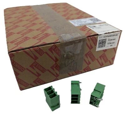 200 DINKLE ECH762HR-03P-GN Header Terminal Block 3-Pin 7.62mm 0.300" Rht Ang NEW - Image 1 of 4
