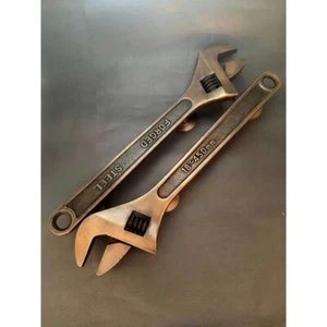 17.32" Inches Pair of Vintage Wrench Antique Solid Brass Entry Door Pull - Picture 1 of 2