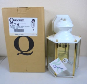 2 NOS Quorum Lighting 717-6 Open End 5 Panel Lantern White - Picture 1 of 10