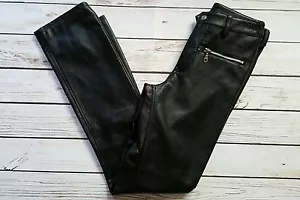 Pantalone BB Dakota in pelle nero gamba dritta tasche con zip - taglia 5/6 - Foto 1 di 7