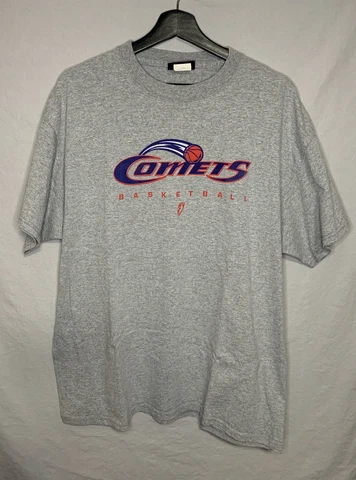 Houston Comets Men’s WNBA T-Shirt Gray Vintage Size XL Cover