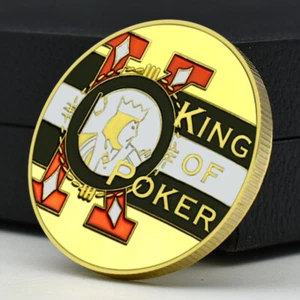 Lasvegas. Moneda con fichas de Nevada Rey del póker medalla dorada de la suerte regalo conmemorativo - Imagen 1 de 12