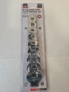 Performance Tool W452 10 Piece 3/8 Metric Crow Foot Wrench Set New - Picture 1 of 5