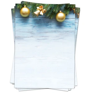 50 Blatt Briefpapier A4 Weihnachten beidseitig Motivpapier Tannenzweige Deko - Bild 1 von 9