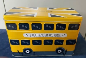 L'Occitane En Provence empty yellow double decker London Bus collectors tin VGC - Picture 1 of 8