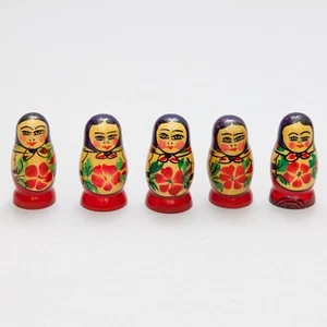 Matrioska - set 5 mini matrioske - Made in USSR soviet altezza 4 cm vintage - Imagen 1 de 3