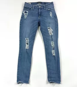 Lucky Brand Sasha Super Skinny Ankle Distressed Womens 27 Blue Jeans Cone Denim - Picture 1 of 12