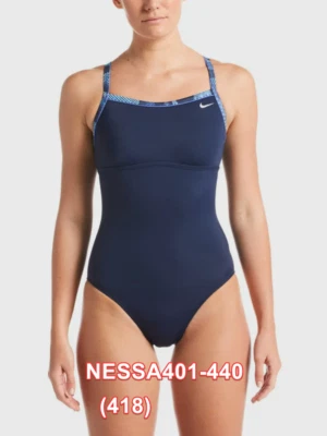 Terno de natação Nike competição corrida treinamento corrida corrida corrida costas meia-noite azul marinho G - Imagem 1 de 4