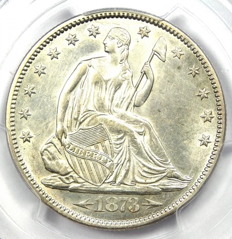 1873 Seated Liberty Half Dollar 50C Arrows - Certified PCGS AU Details - Rare! Cover