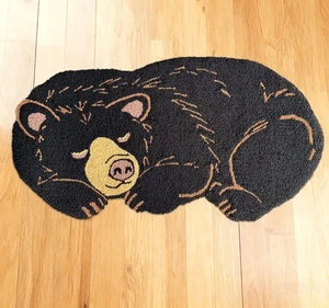 Shaped Black Bear Hand-Hooked Accent Rug Floor Area Rug 32 X 17 Inches for Ho... - Bild 1 von 9
