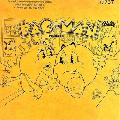 Bally Bally Mr & Mrs Pac Man Pinball Machine Game Manual Schematics ORIGINAL - Image 1 of 3