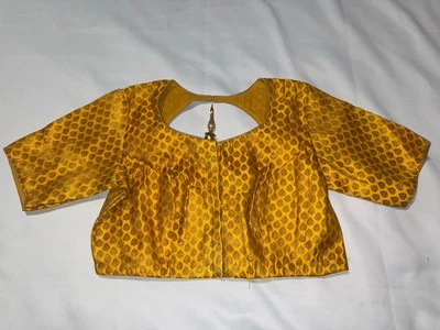 Blusa de seda Chanderi india confeccionada sari cosido sari choli/top Foto 1 de 3