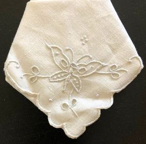 Vintage Madeira handbestickte Leinen SCHMETTERLING Servietten Menge 6 Neu im Karton 11 Zoll - Bild 1 von 9
