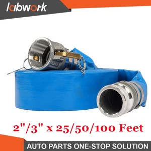Labwork 2"/3" x 25/50/100FT Pool Backwash Hose PVC Lay Flat Water Discharge Hose - Picture 1 of 19