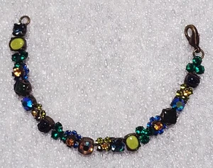 Sorrelli signiertes buntes grün blau gelbes Kristallarmband C380 - Bild 1 von 9