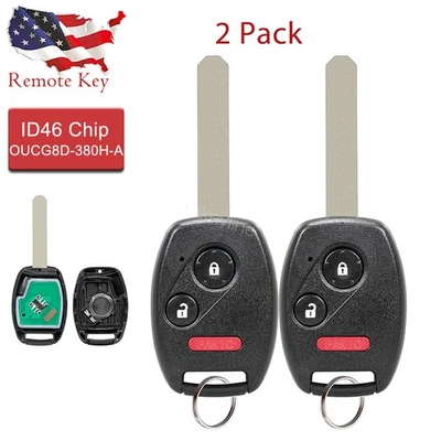 2 Para Honda 2006-2014 Ridgeline 2007-2008 Ajuste Entrada Sin Llave Mando a Distancia Llavero 3B Foto 1 de 4