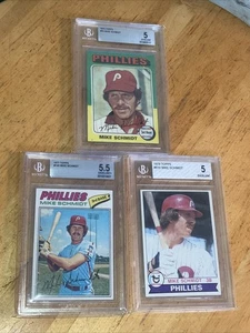 Mike Schmidt BGS 5 Lot - 1975 Topps #70 1977 #140 1979 #610 Beckett BVG Vintage - Bild 1 von 9