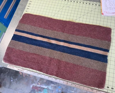 Pendleton Wool Camp Blanket weight Fabric Remnant 16x27 F129 - Image 1 of 4