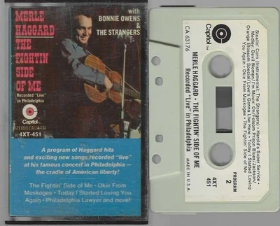 Merle Haggard The Fightin' Side of Me (Cassette, Capitol) VG-VG+ - Image 1 of 3
