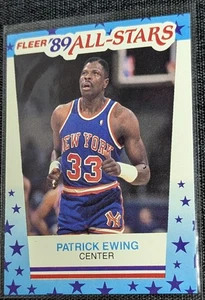 1989 - Fleer '89 All-Stars - Patrick Ewing, centro - tarjeta adhesiva #7 - Imagen 1 de 3
