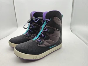 Merrell-UNISEX Kids Snow Bank 4.0 Waterproof Boots-BLK/GRY-MK167148-Size 4M-NICE - Picture 1 of 16