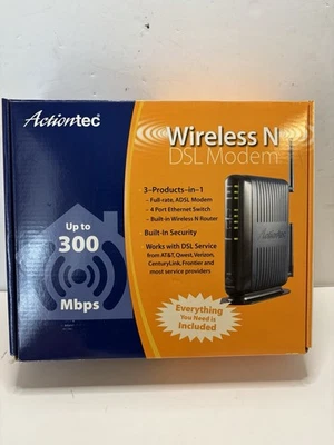 ACTIONTEC 300 Mbps Wireless N DSL Modem GT784WN-01A - Image 1 of 4