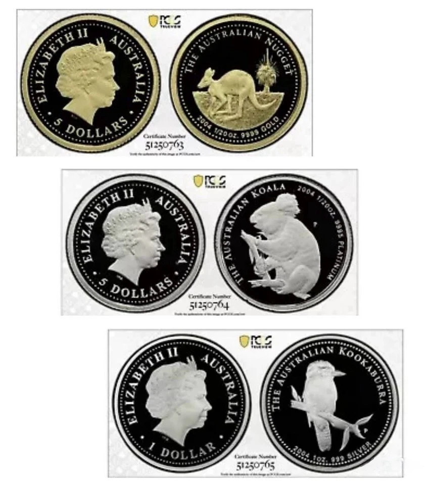 2004 Australian Mini Outback PR70 POP 1 Proof Set • Gold Silver & Platinum Coin - Image 1 of 4