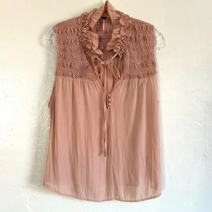 Free People Romantische Rüschenbluse Blush Pink Größe M  - Bild 1 von 8