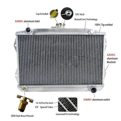 Radiador de aluminio 66 MT 1965-1968 Sunbeam Alpine Series V 1,7 L I4 1967 Foto 1 de 4