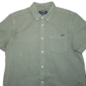 Camisa de campamento Chubbies mezcla de lino para hombre grande verde cuello lazo manga corta - Imagen 1 de 6