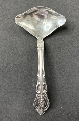 Everbrite Deluxe concha de molho de aço inoxidável pergaminho floral colher ornamentada brilhante Japão - Imagem 1 de 4