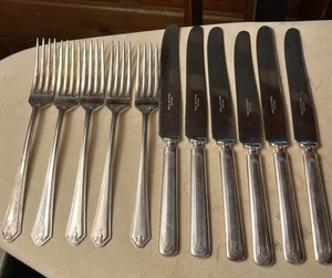 Lot R Wallace Nancy Dean 1930 Silver Plate 5 Dinner Forks 6 Knives Replacements - Picture 1 of 6