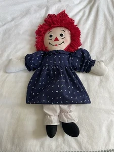 Vintage Applause Raggedy Ann 17” Navy Floral Dress Doll 85th Birthday - Picture 1 of 7