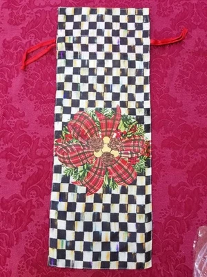 BOLSA DE VINO Mackenzie Childs Evergreen COURTLY CHECK NIP 16.5"x6" Foto 1 de 4