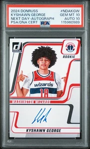 2024 PANINI DONRUSS NEXT DAY AUTO #NDAKGW KYSHAWN GEORGE PSA 10 AUTO 10 - Picture 1 of 2