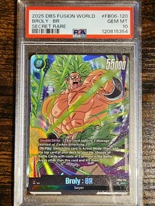 BROLY BR 2025 DRAGON BALL SUPER FUSION RIVAL CLASH SECRET RARO PSA 10 - Foto 1 di 1