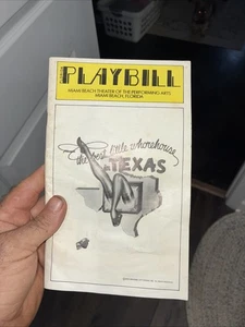 Vintage 1978 MIGLIORE Little WHOREHOUSE in TEXAS Miami Theatre Playbill! - Foto 1 di 7