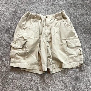 KnightsBridge Cargo Shorts Mens Medium Light Beige Khaki Cotton Casual 7" - Picture 1 of 14