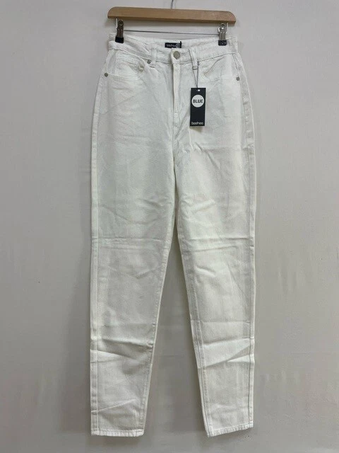 Boohoo Tall basic high rise white mom jean  - Image 1 of 1
