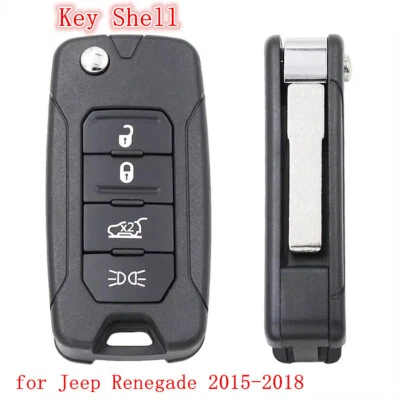  for Jeep Renegade 2015 2016 2017 2018 4 Button Filp Remote Key Shell Case Fob Foto 1 de 4