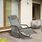 Textilene Rocking Chair Sun Lounger Recliner Indoor & Outdoor w/ Headrest