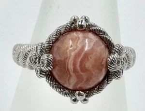 JUDITH RIPKA STERLING 925 RHODOCHROSITE & CZ SIZE 8 RING (T73) - Picture 1 of 10