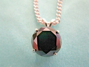 2.88ct 100% REAL EARTH MINED NATURAL BLACK DIAMOND NECKLACE, CERTIFICATE,PENDANT - Picture 1 of 10