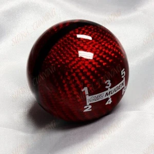 Red CARBON Genuine JDM Mugen shift knob for HONDA CRZ Type R ACCORD FA5 5 Speed - Picture 1 of 8