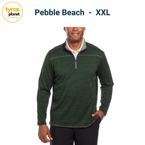 Pebble Beach Uomo Quarto di Zip, Elasticizzato a 4 Vie, VERDE XXL - Foto 1 di 2