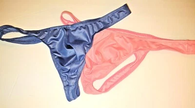 Men's Rio Thong Underwear Beach Spa Posing LOW LUSTER WET LOOK Blue or Pink  A10 - Image 1 of 4