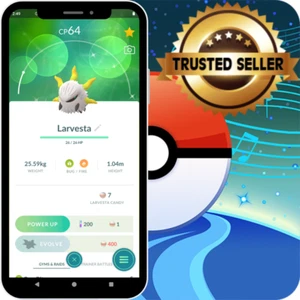 POGO Shiny Larvesta - mini PTC or Trade 20k stardust (See description) - Picture 1 of 1