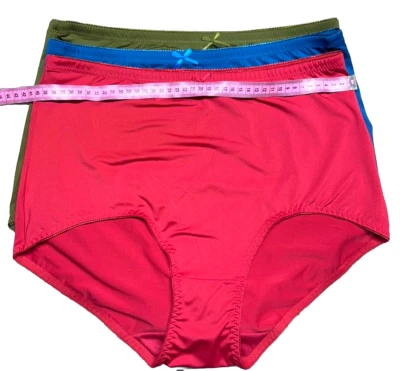 VTG SZ 3XL Second Skin panties WET SATIN Set (3) Red,Blue,Green - Image 1 of 4