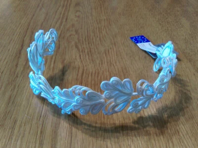 Haarkranz mit Ornamenten, Kränzchen, Kopfschmuck, Haarreif, Haardaht, Weiß - Bild 1 von 4