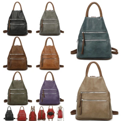 Damen Tasche Rucksack 2 in 1 Schultertasche Shopper Citybag Veganes Leder 7093 - Bild 1 von 4